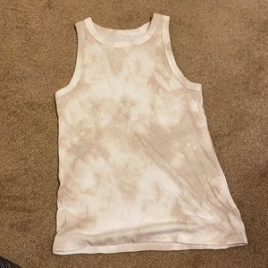 Tan and white marble tank top